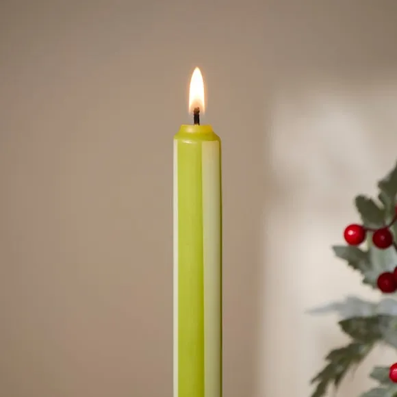 Set of 4 Stripe Taper Candles 2