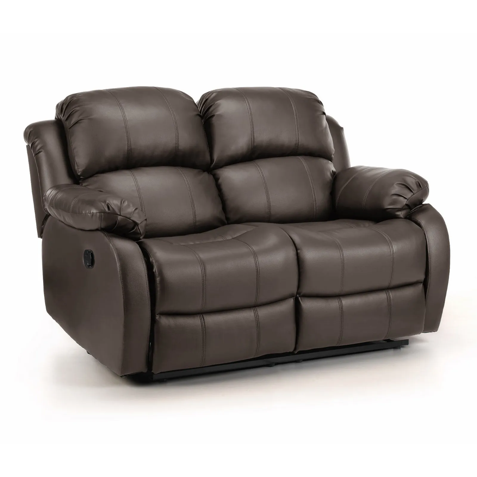 Anton Bonded Leather Reclining 2 Seater Sofa Black
