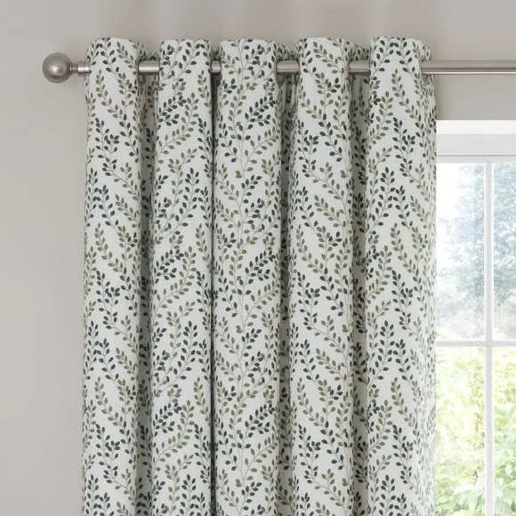 Shimla Embroidered Floral Eyelet Curtains 1