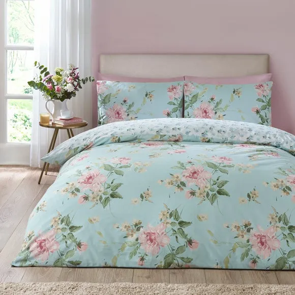 Catherine Lansfield Avebury Floral Polycotton Duvet Cover & Pillowcase Set 1