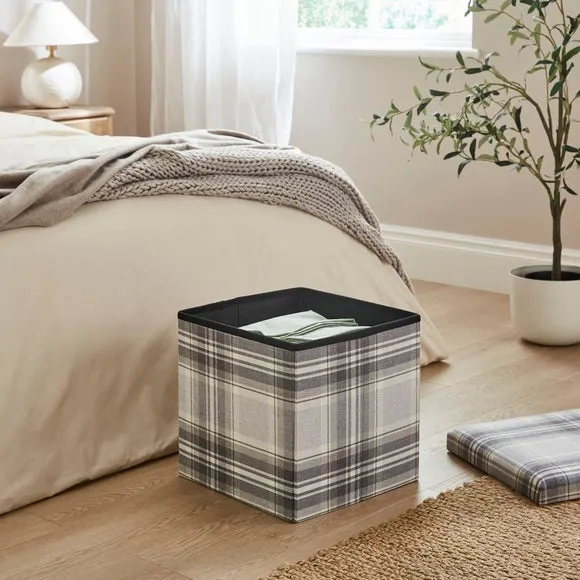 Charnwood Checked Cube Ottoman 2