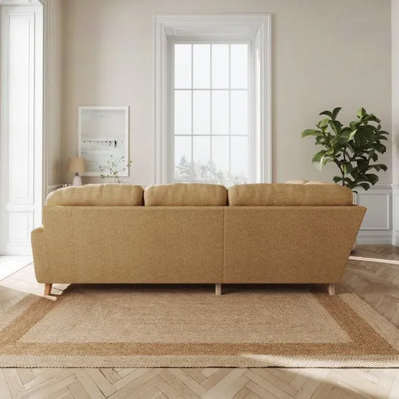 Martha Slub Faux Linen Full Corner Sofa 3