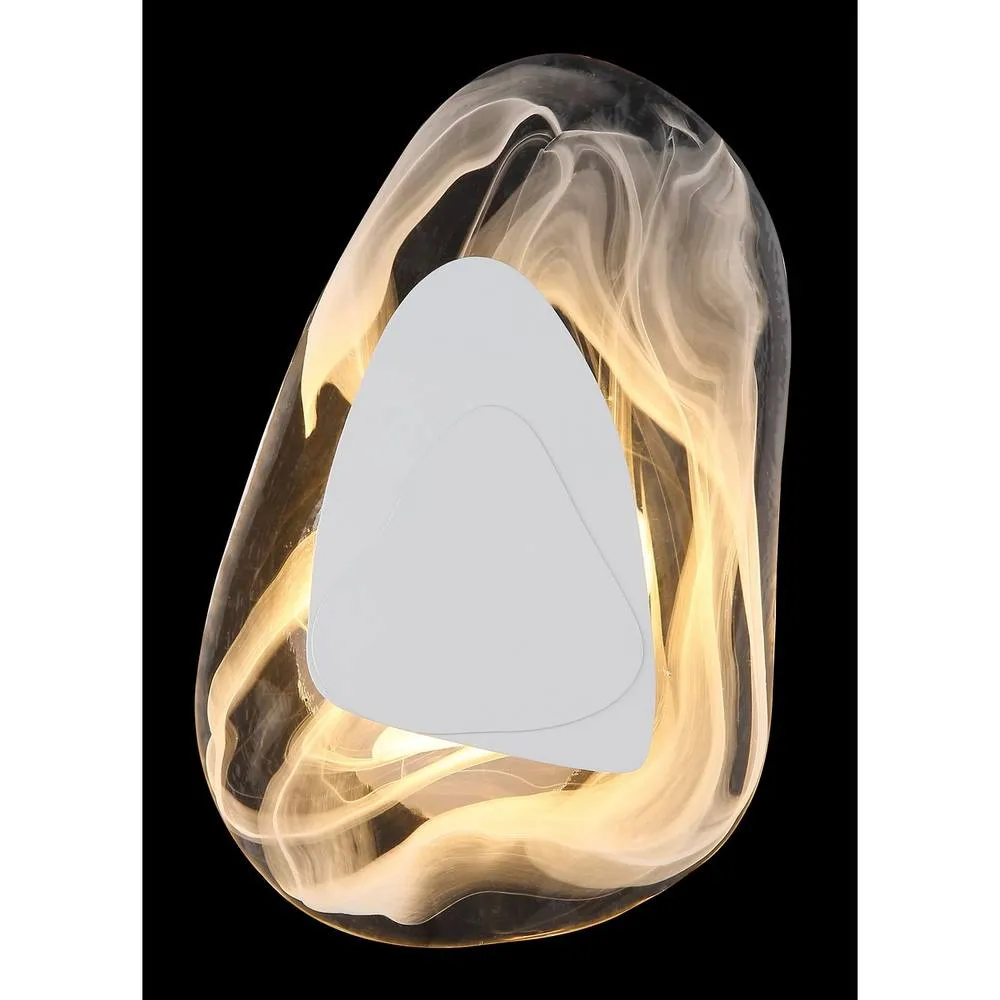 Netlighting Dorsey Integrated LED Wall Lamp White Matt Clear Glass Shade LED 3000K 5