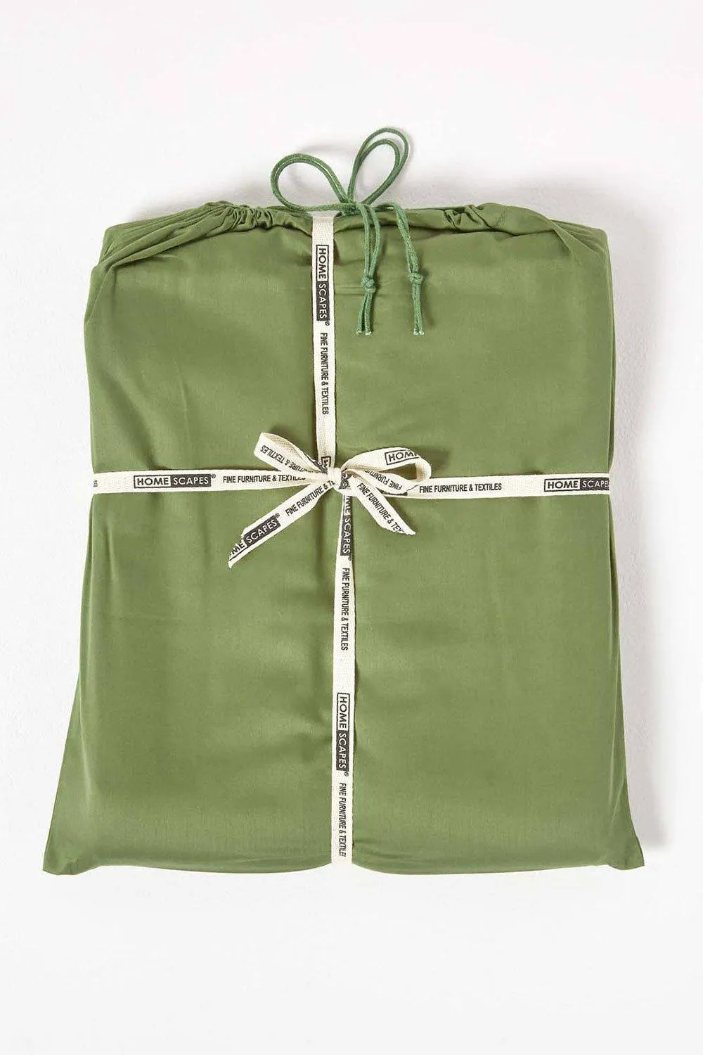 Homescapes Continental Sateen Cotton Duvet Cover Set 400 TC in Green 5