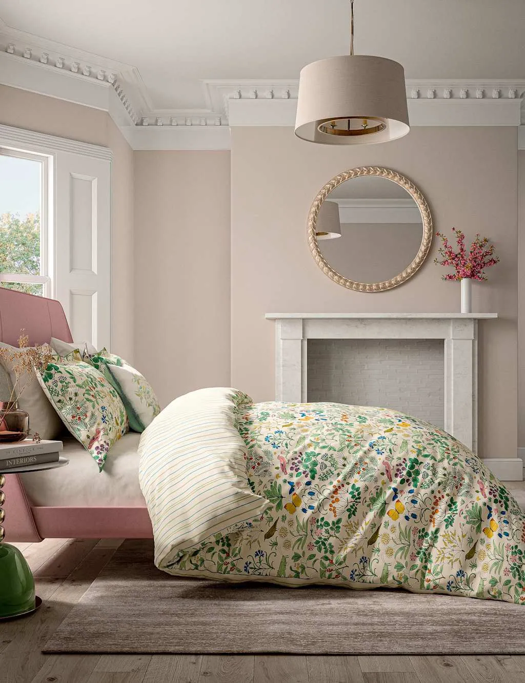 V&A Pure Cotton Wild Garden Bedding Set Multi