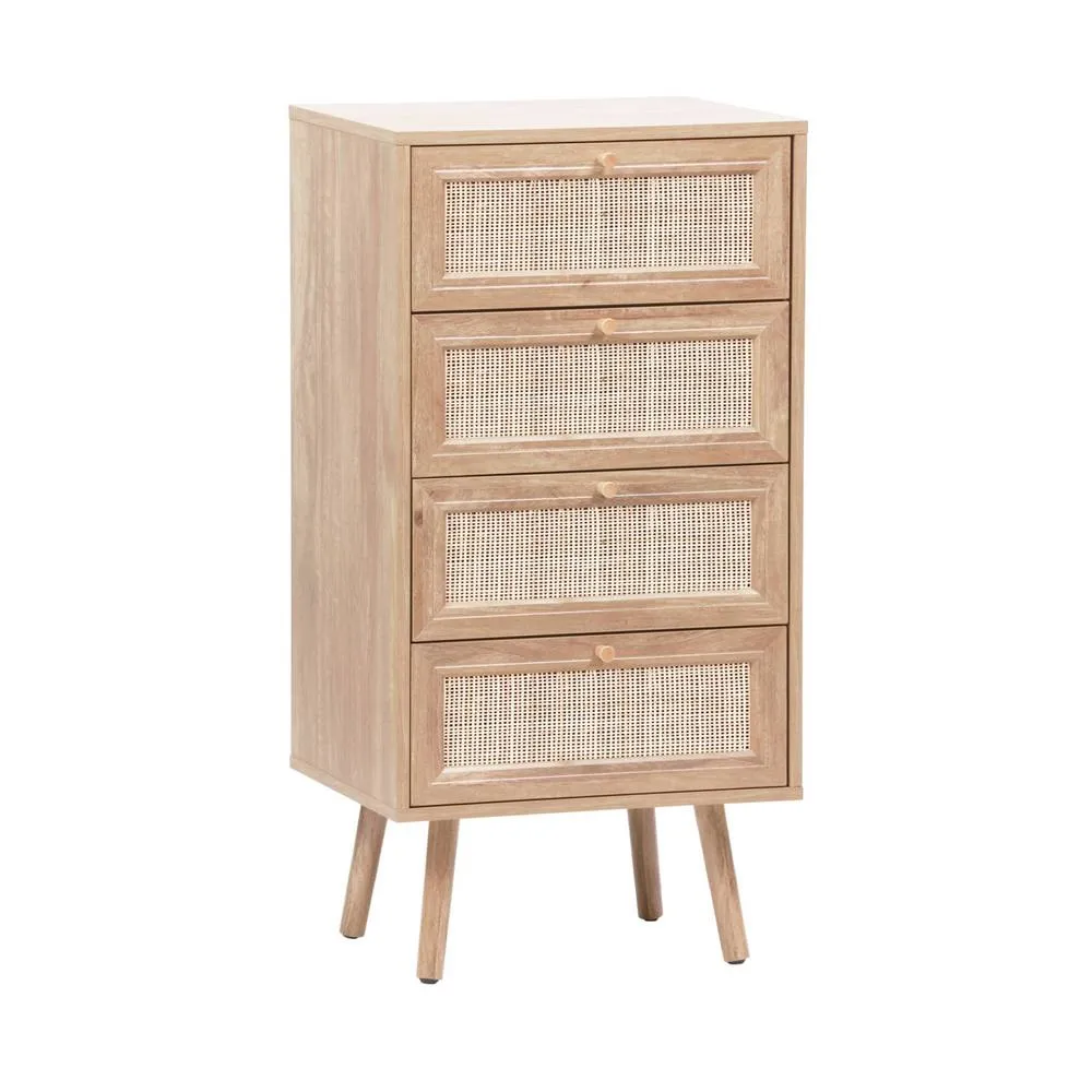 sweeek 4-drawer chest with wood & cane effect in Beige 6