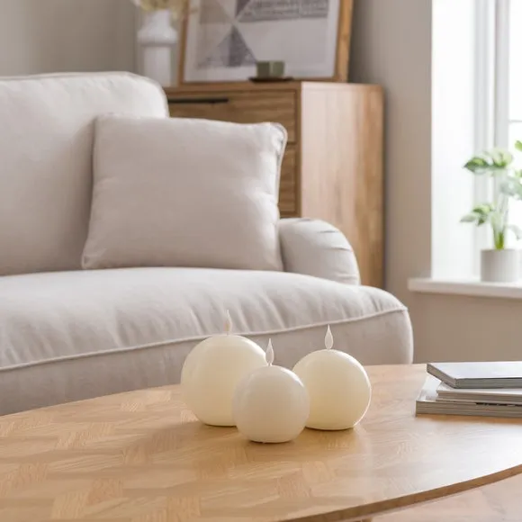 Set of 3 Sphere LED Candles 2