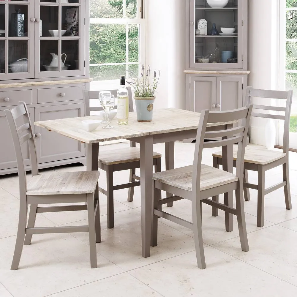 Statement Furniture Florence Country Style Wooden Chairs Set of 4 in Light Grey 2