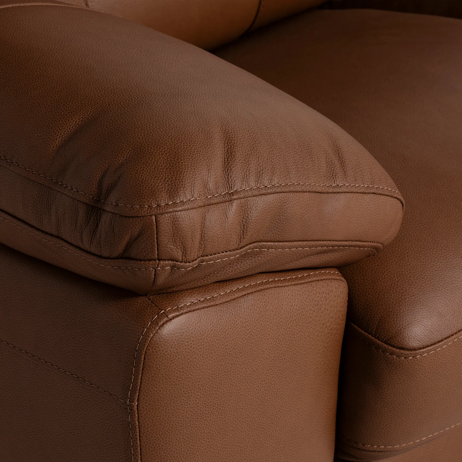 Holborn 2 Seater Static Sofa, Brown Leather | Barker & Stonehouse 4