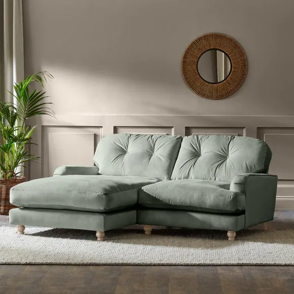 Martha Vintage Velvet Corner Chaise 2