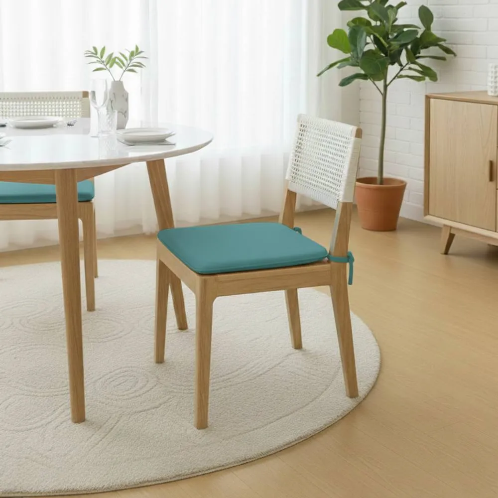 Snug City Foam Seat Pad with Ties Chair Cushion for Dining, Kitchen Seating in Teal