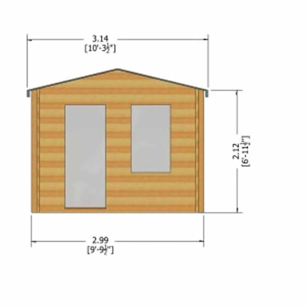 Shires Bucknells 28 mm Log Cabin 12 x 12 Feet in Brown 2