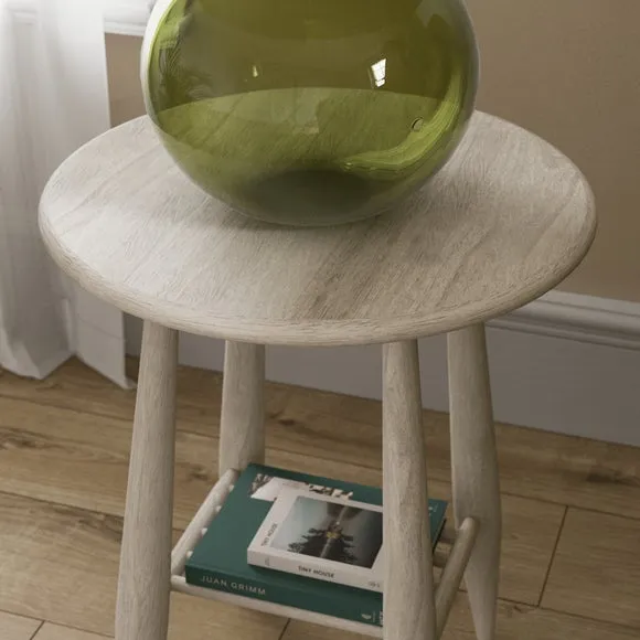 Haider Side Table with Shelf, Acacia Wood 3