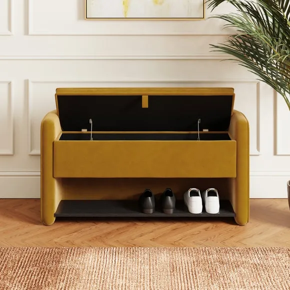 Estelle Velvet Hallway Storage Bench 2