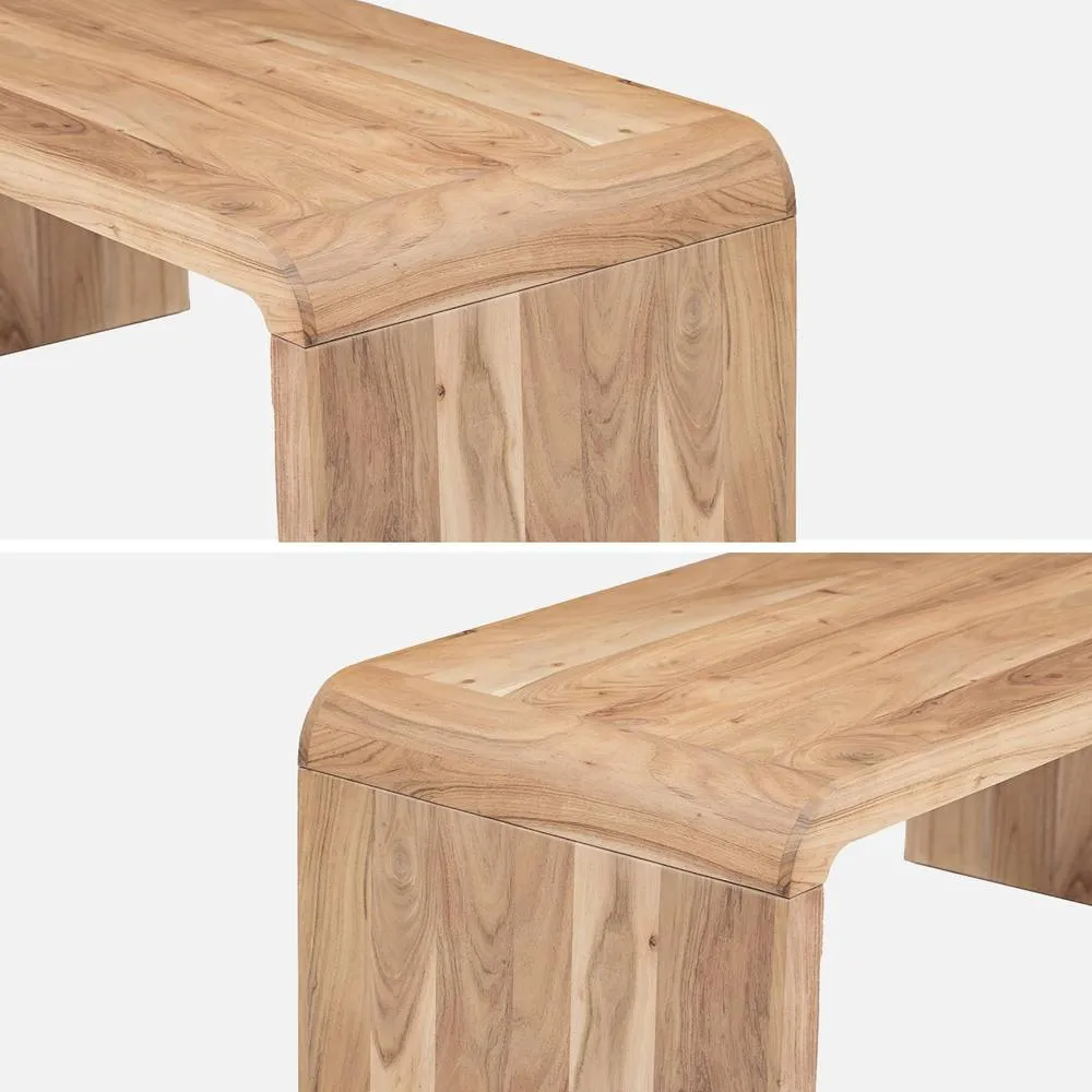 sweeek Rectangular Coffee Table Solid Acacia Wood in Light Brown 3