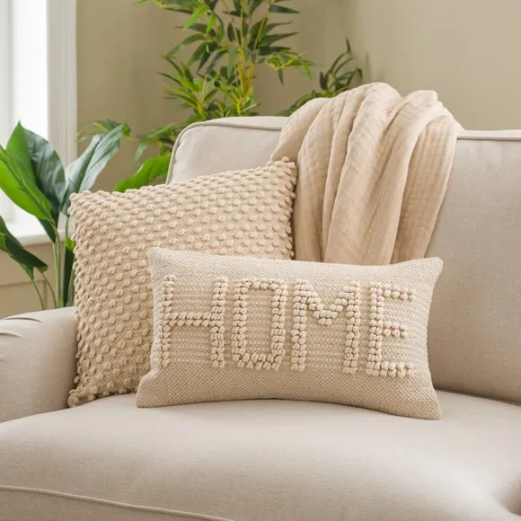 Home Jersey Bobble Cotton Rectangle Cushion