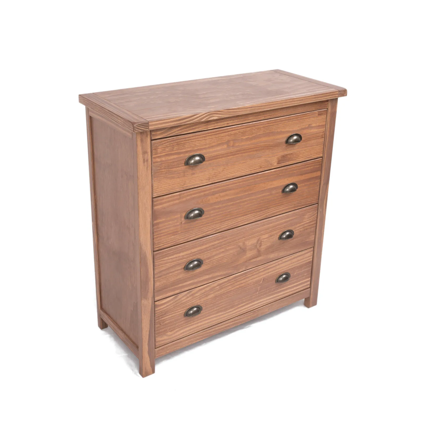 Cabinet Bits Padua 4 Drawer Chest of Drawers Brass Cup Handle in Brown 3