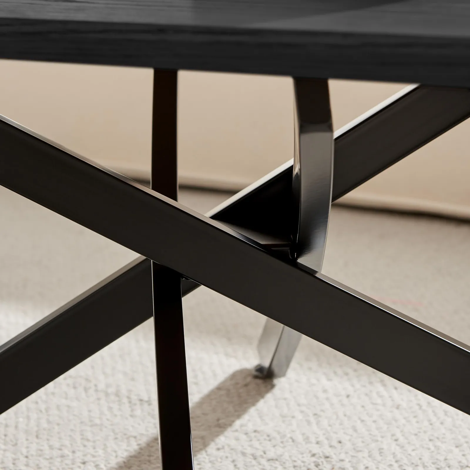 FurnitureboxUK Leonardo Rectangular Black Wood Veneer Coffee Table 4