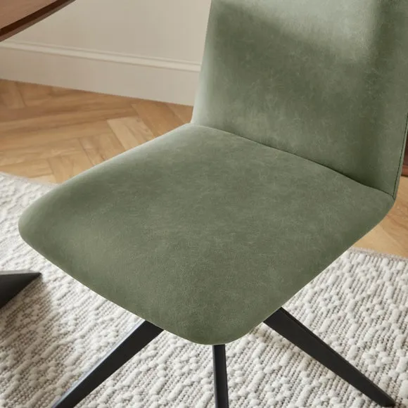 Loki Set of 2 Dining Chairs, Faux Leather 4