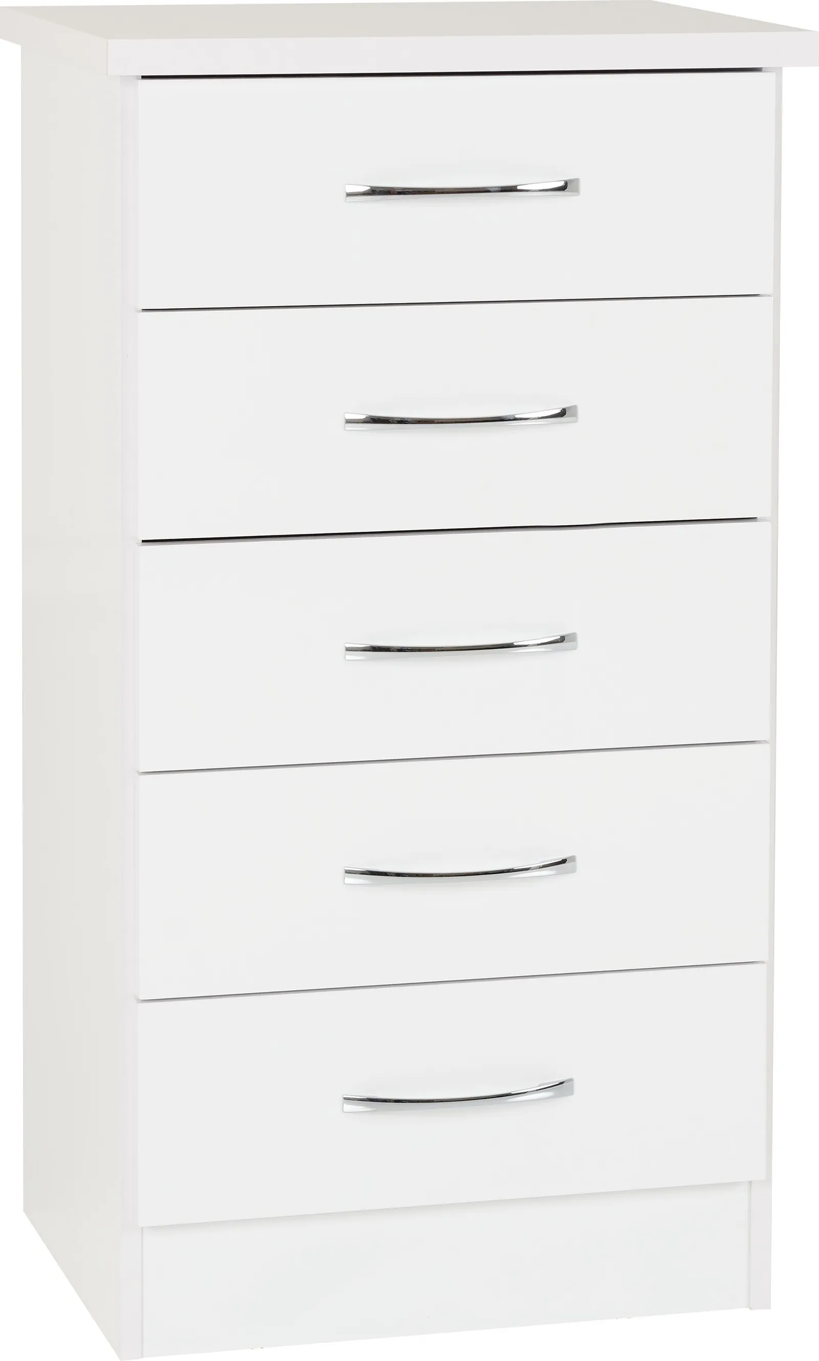 Seconique Nevada 5 Drawer Narrow Chest in White 2