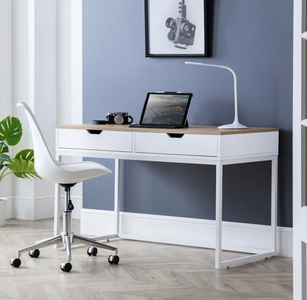 California Oak and White Desk