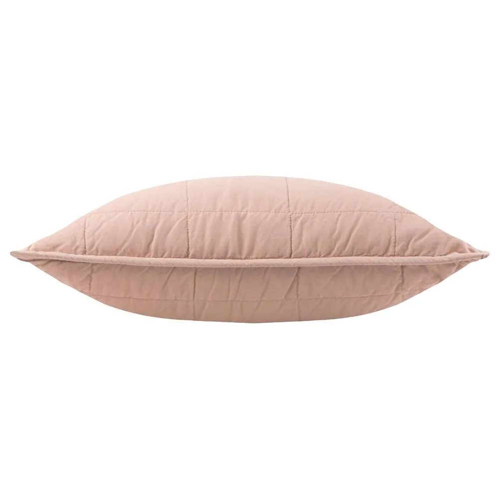 Yard Hebden Quilted Washed Cotton Cushion in Pink 3