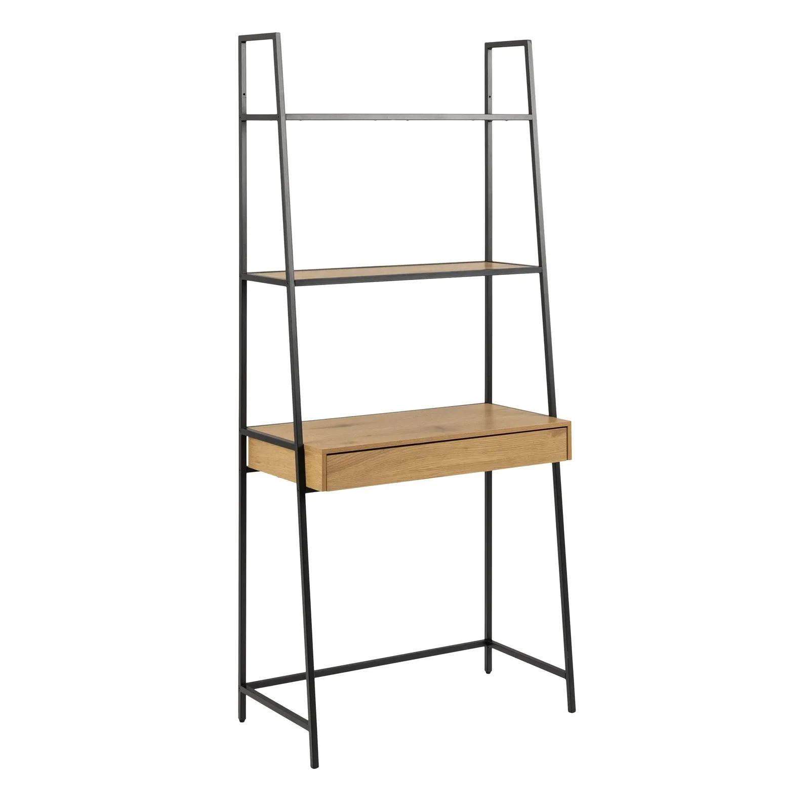 Furniture To Go Seaford Bookcase with 1 Drawer in Black & Oak
