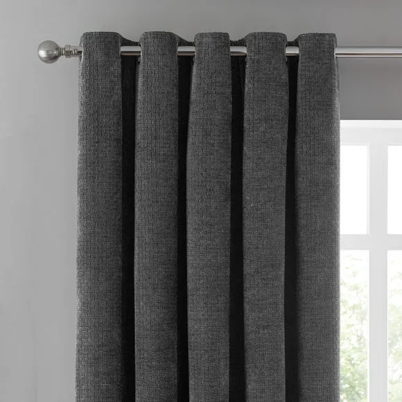 Alayna Chenille Eyelet Curtains (Blackout Available) 1