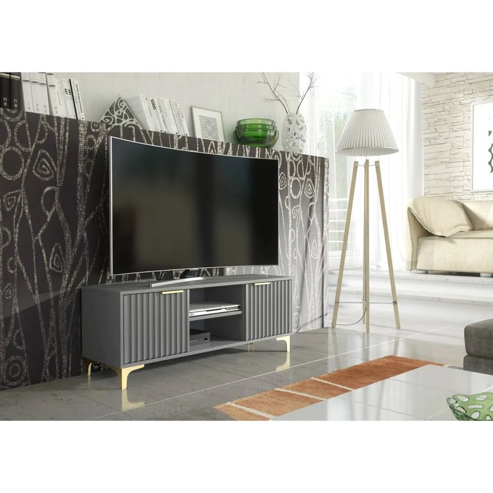 Creative Furniture Tide Crest TV Unit 120cm - Dark Grey & Gold 2