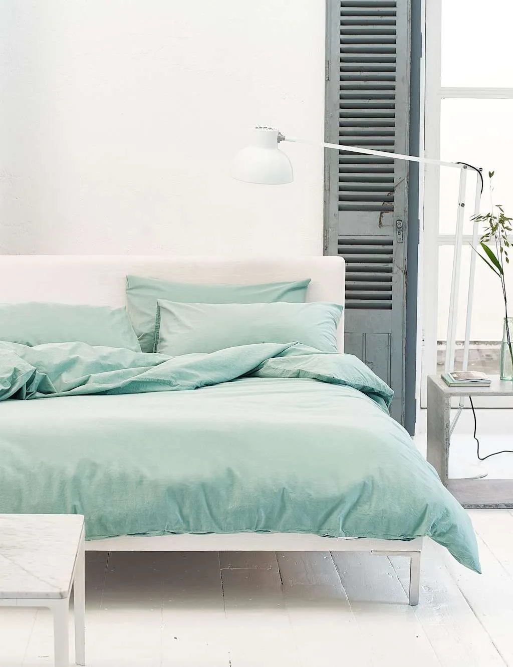 Designers Guild Pure Cotton Loweswater Bedding Set Light Green