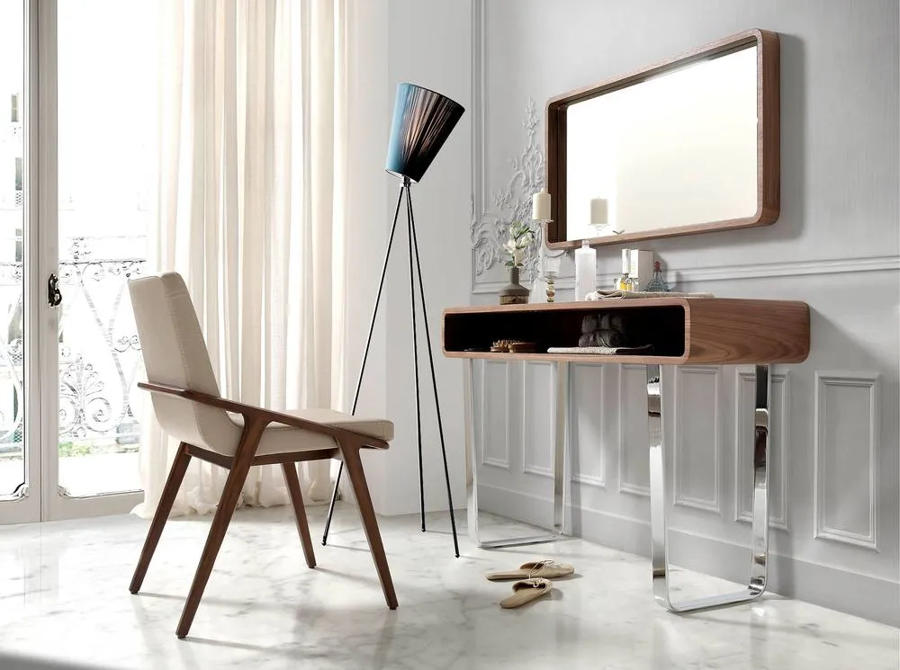Angel Cerda Walnut Veneer Rectangular Wall Mirror 100x50 cm 3