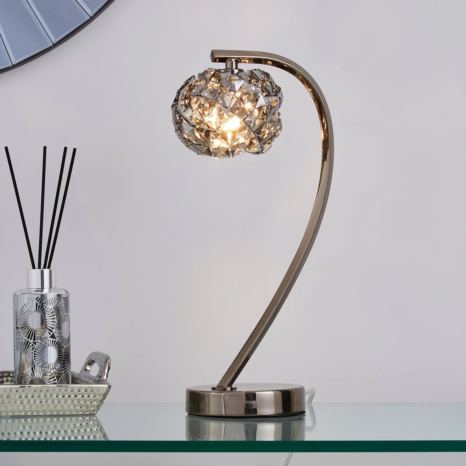 Cecilie Table Lamp Dark Chrome Chrome