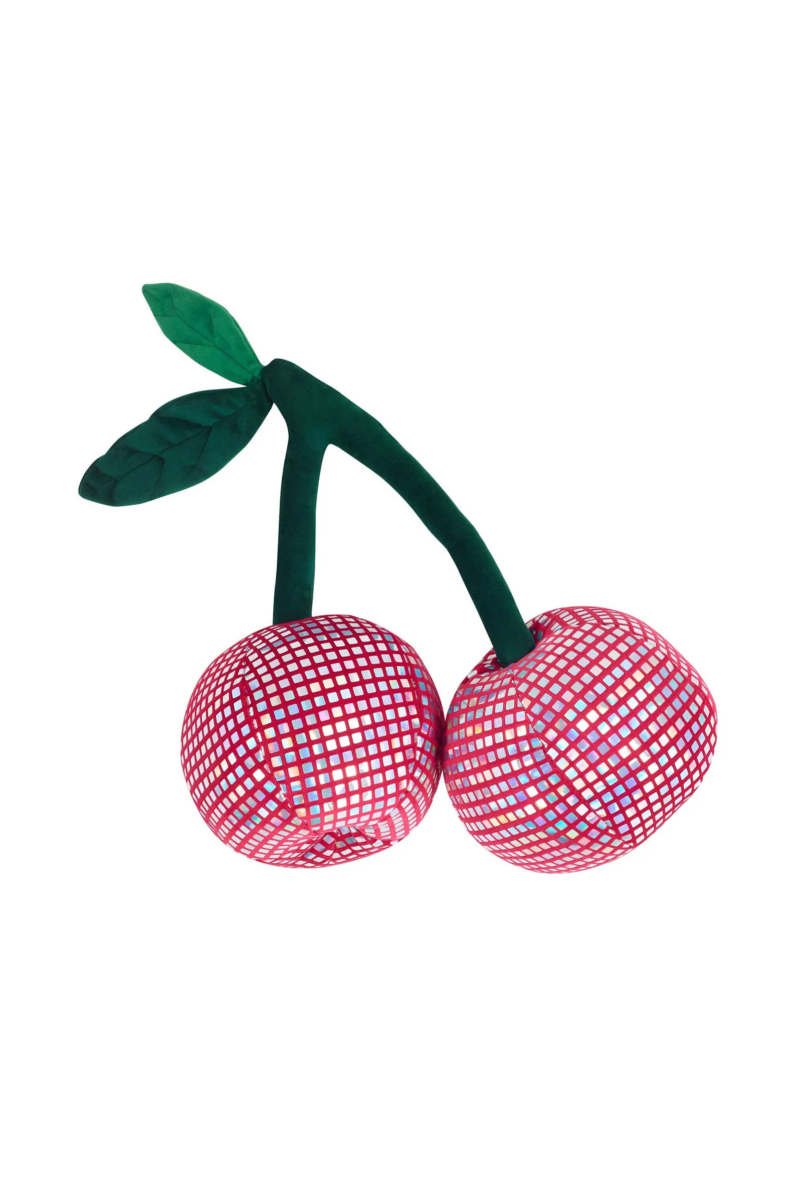 Catherine Lansfield 'Disco Cherries' 3D Shaped Cushion in Pink 3