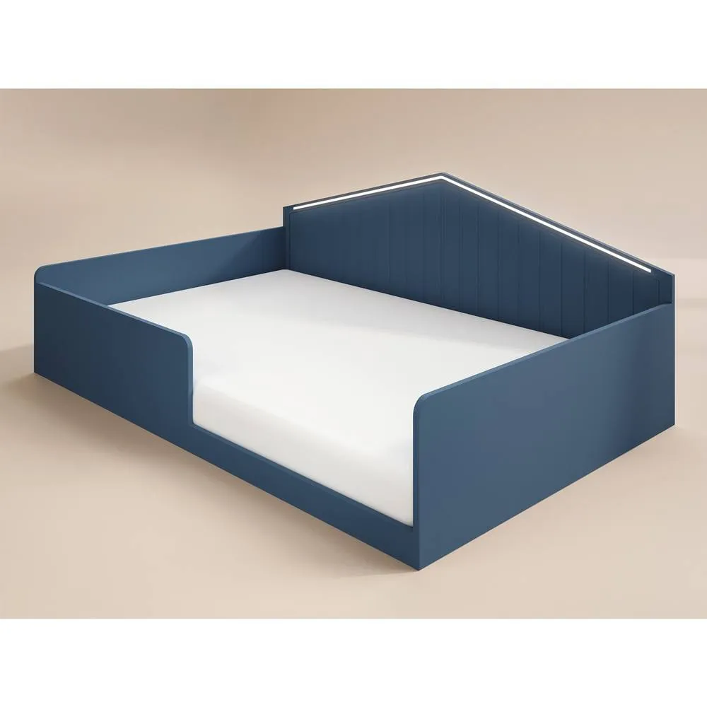Flair Wilbur Small Double Montessori Bed with LED in Navy 6