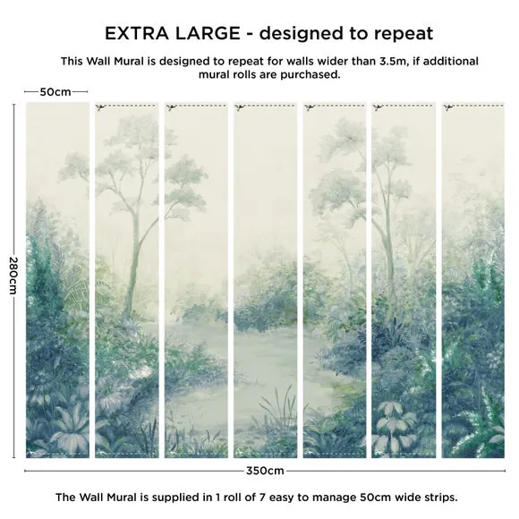 Cranberry and Laine Tranquil Floral Wall Mural 4