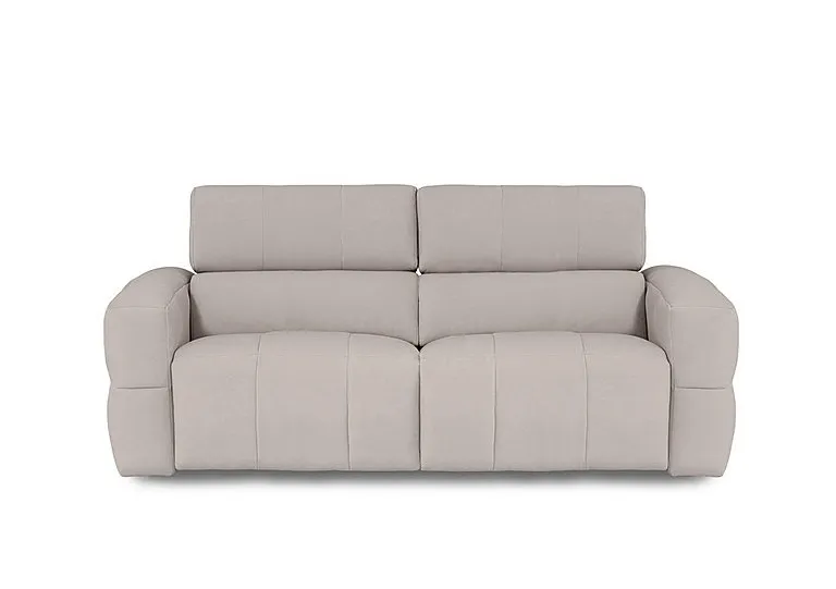 Cube Fabric 3 Seater Power Recliner Sofa with Power Headrests - Lead Grey