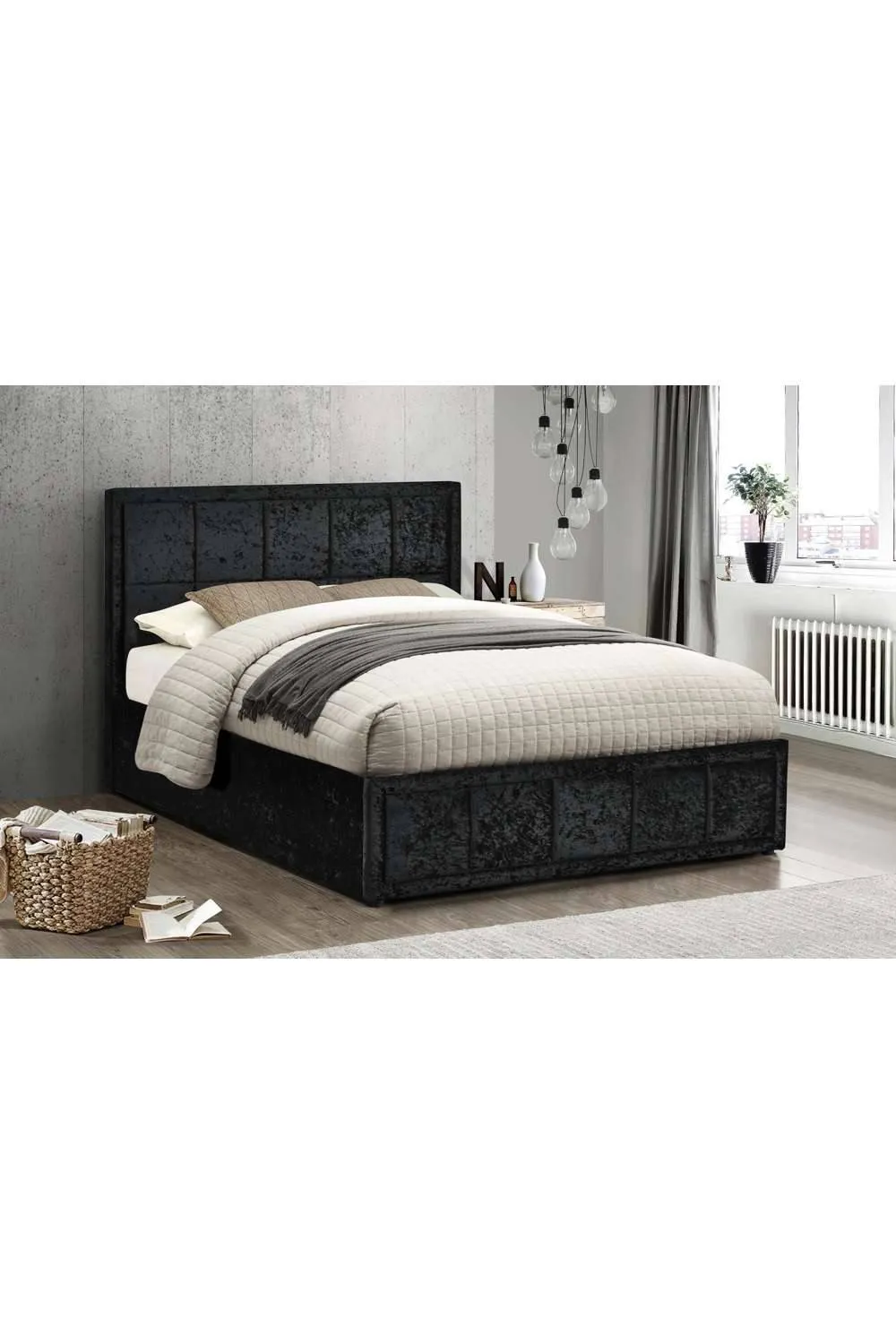 Birlea Fabric Ottoman Bed Frame Storage Hannover Gas Lift in Black 1