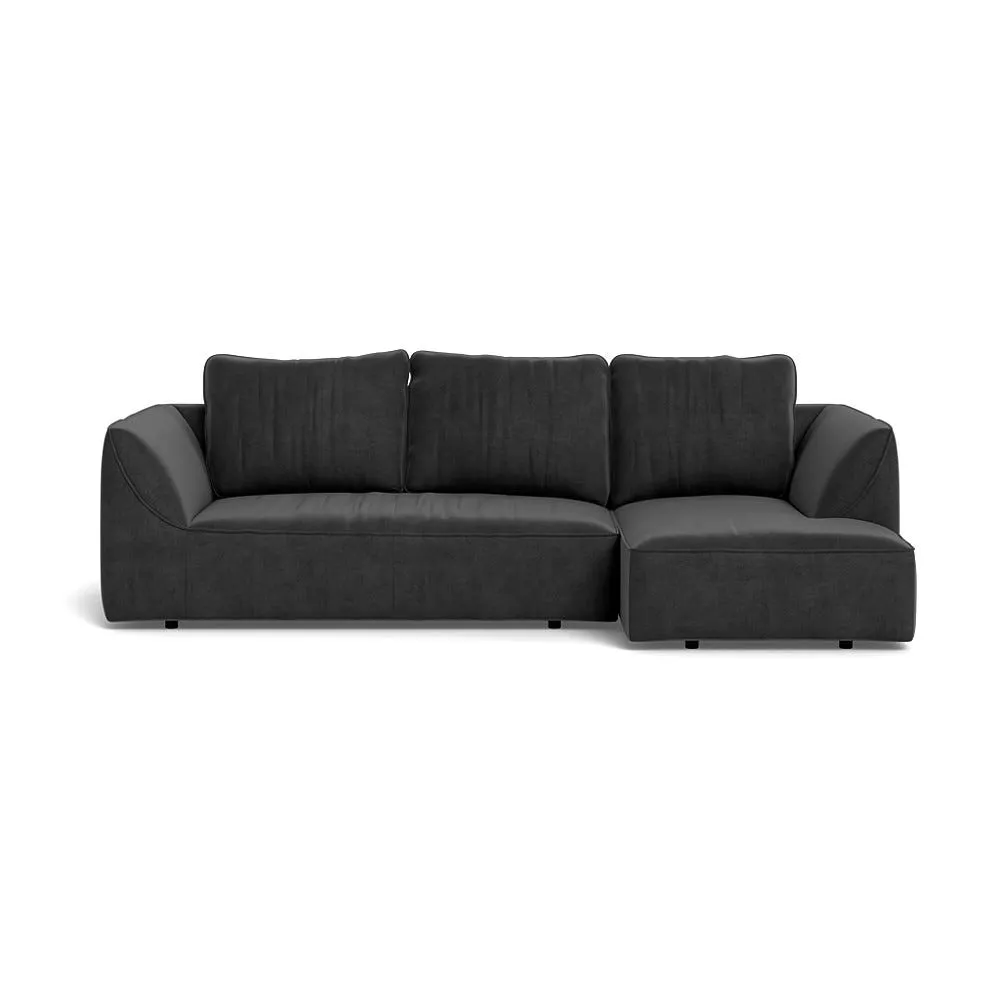 Heal's Morven Right Hand Facing Corner Chaise Sofa Smart Luxe Velvet Nickel 1