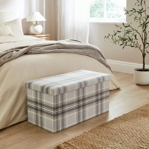 Charnwood Checked Rectangle Ottoman 1