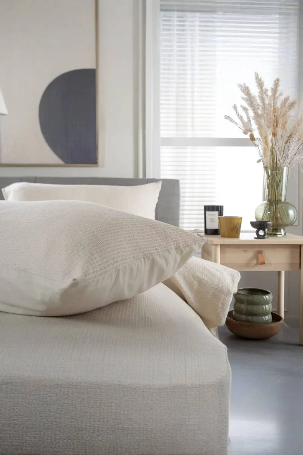 The Lyndon Company Luxury 100% Cotton Plain Duvet Cover Bedding Set Mottle in Natural 5