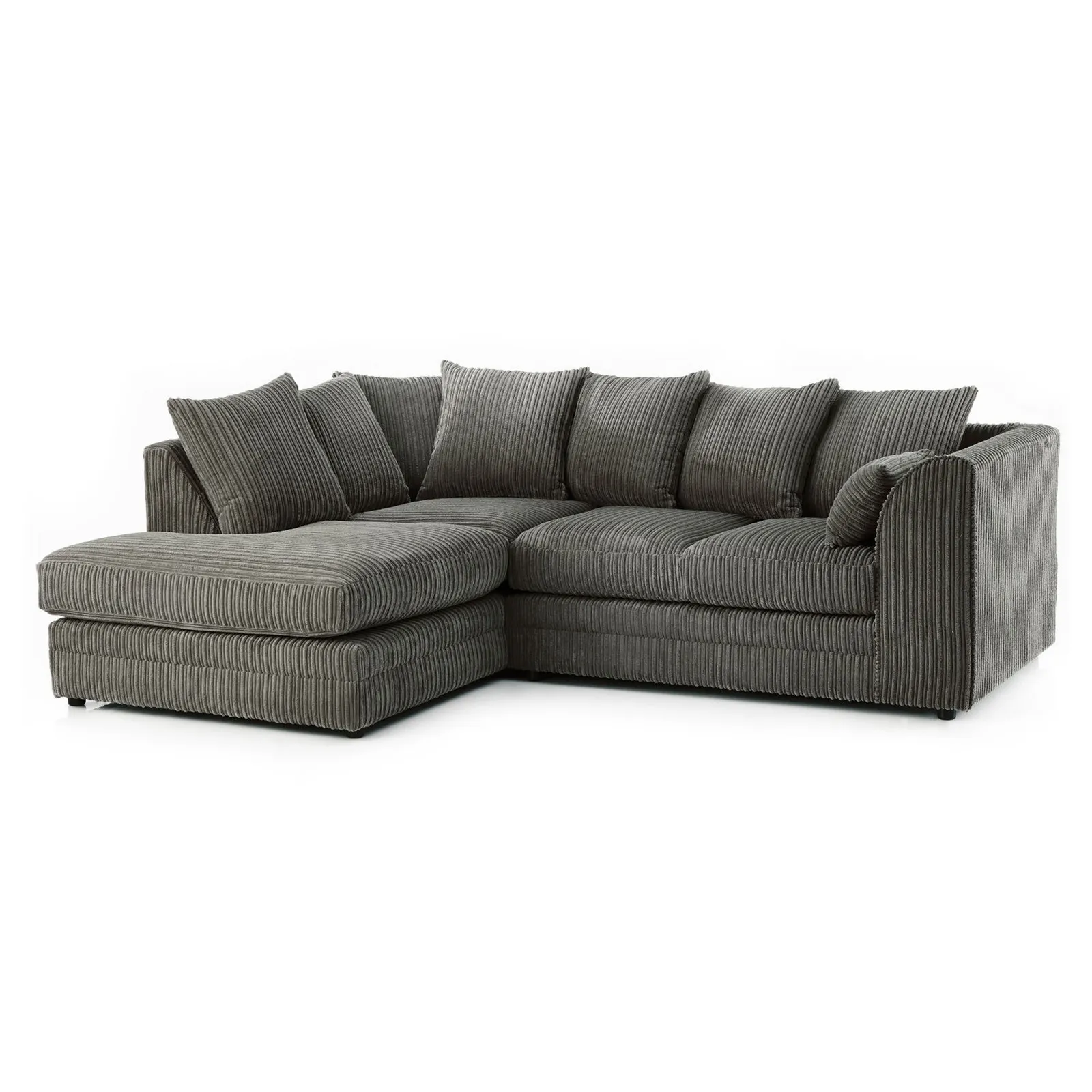 Chicago Jumbo Cord Left Hand Corner Sofa Grey