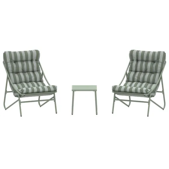 Stripe Cushion Bistro Set 4