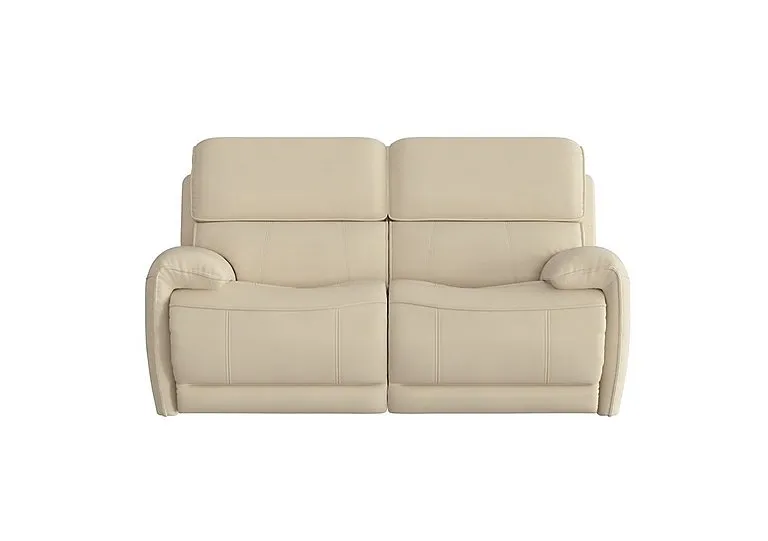 Link 2 Seater Leather Power Recliner Sofa with Power Headrests - BV Bisque