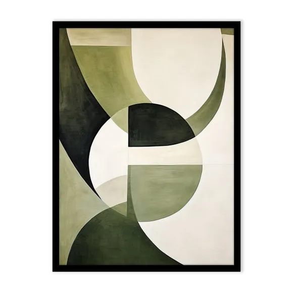 Green Geometric Abstract Framed Print 2