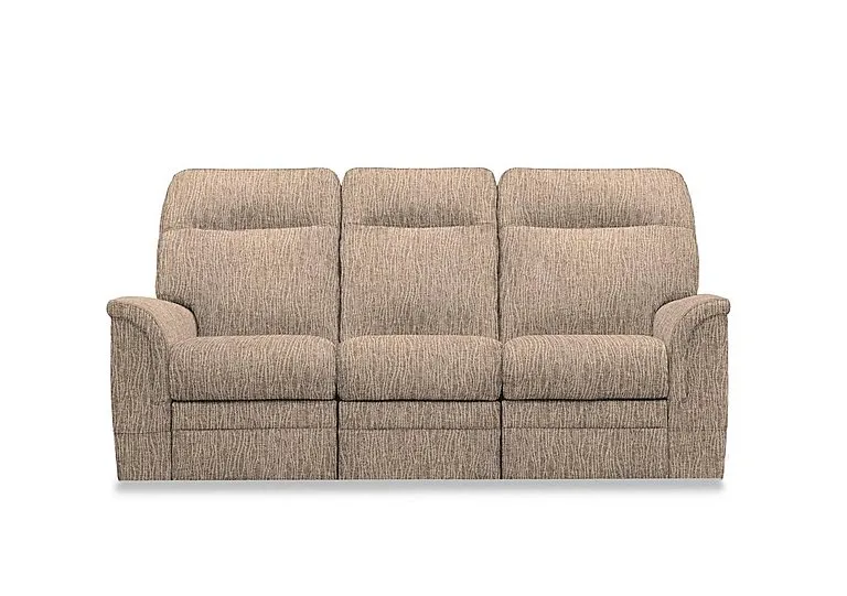 Hudson 23 Fabric 3 Seater Recliner Sofa with Headrests and Power Lumbar - Dune Sand
