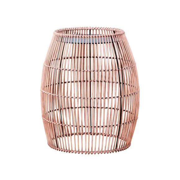 Peaktop Large Cylinder Rattan Metal Top Side Table 2