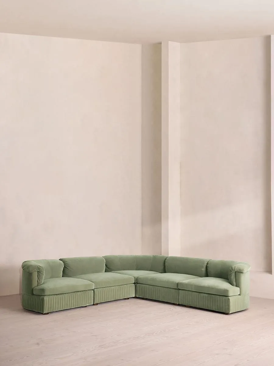 Oona Modular Sofa, Corner Sofa, Velvet, Seafoam