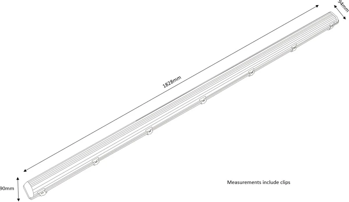 Netlighting 6ft Single HF Non Corrosive Fluorescent Fitting EmergencyV IP65 1x70W in Grey 2
