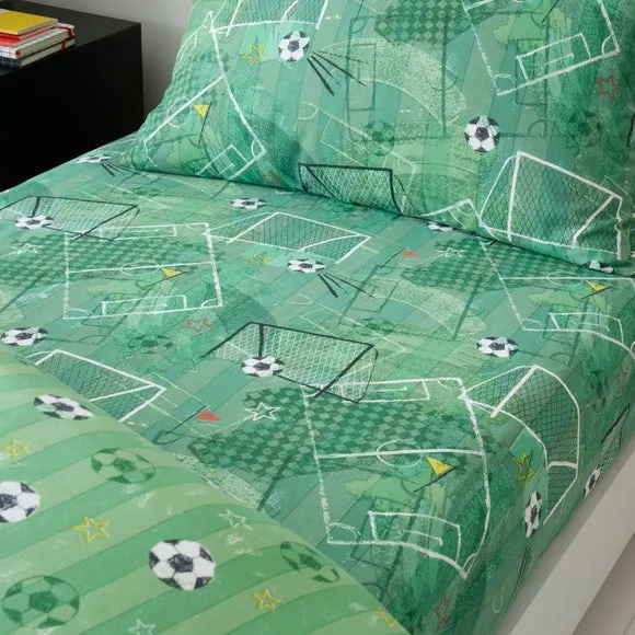 Pack of 2 Football Pitch Fitted Bed Sheets 1