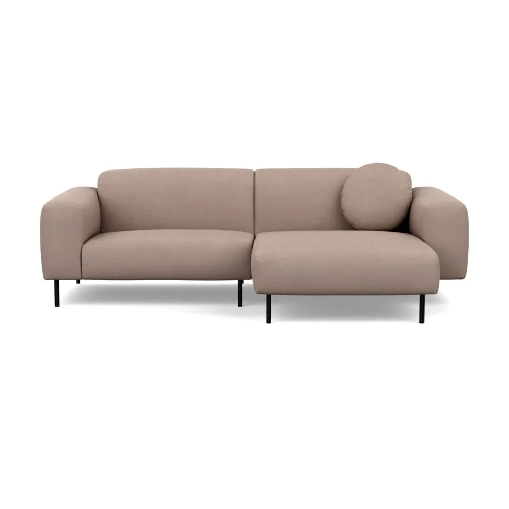 Heal's Luna Right Hand Facing Corner Chaise Sofa Tundra Texture Latte Black